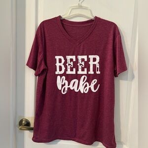 Women’s Large t-Shirt with phrase “Beer Babe”